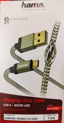 Hama Prime Line HQ 2.0 USB-A/Micro USB Daten-/Ladekabel 1,5m Grün Vergoldet