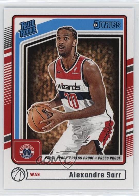 2024 Panini Donruss Rated Press Proof Silver Alexandre Sarr #215 Rookie RC g6p