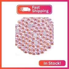 Beadsland Flat Back Crystal Rhinestones Round Gems for Nail Art and Craft Glue F