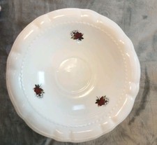 Handmade Vintage Wash Basin 13 Inch White With Roses Signature AC 1976