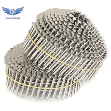 1200Pcs 1-1/2” ×.09” Ring Shank Siding Nails 15 Degree Wire Coil Stainless Steel