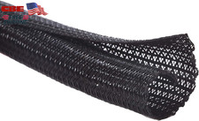 25 Ft 1 2 Inch Cord Protector Cable Sleeve Split Wire Loom Black