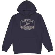 John Deere Hooded Sweatshirt, Quality Farm Logo, Navy, Medium