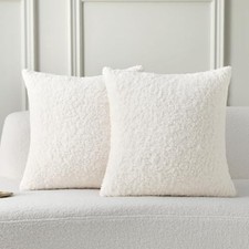 Throw Pillow Covers 18x18 Inch Set of 18" x 18" Pack of 2 Cream White