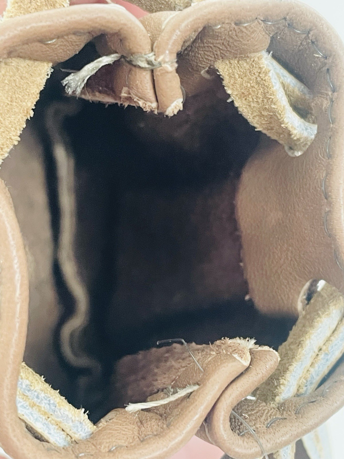 Stone Mountain Brown Leather Drawstring Coin Pouch - image 3