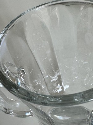 FOUR LIBBEY IRISH COFFEE TWO RING PANEL GLASS PEDESTAL CUPS