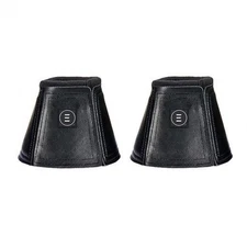 EquiFit Essential Bell Boots with Fleece Top - Black - Medium & Large