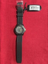 Luminox Men's Watch Navy Seal Quartz Black Steel Case Rubber Strap 3508.Gold
