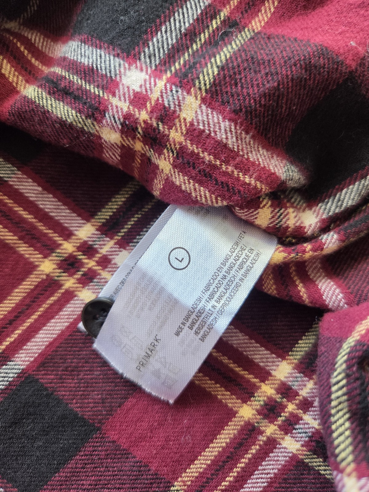 Primark Red Checked Shirt Women’s Large Regular Fit 100% Cotton image 9