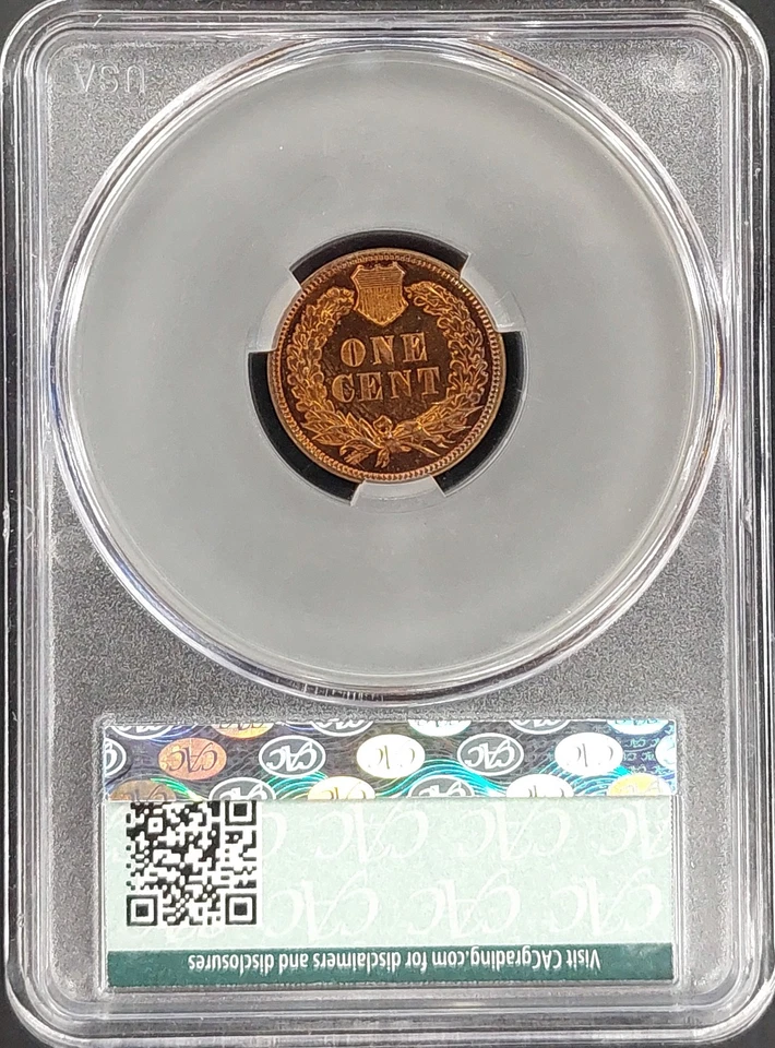 1897 Proof Indian Head Cent certified PR 64 RD by CAC! - Image 4 of 4