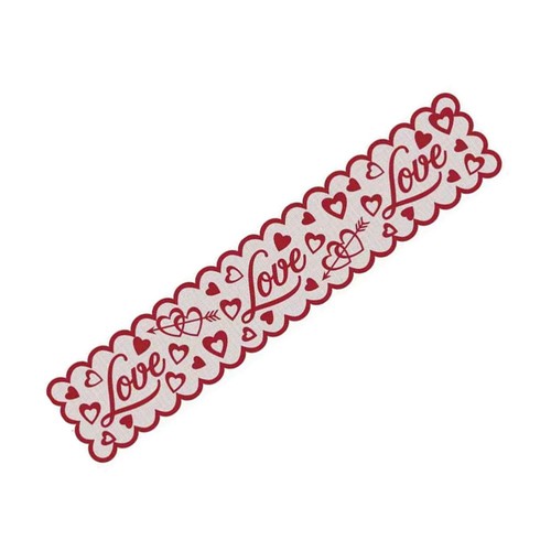 Rectangular Table Runner Valentine' Day Prop Heart Tablecloth Christmas Runner - Picture 6 of 12