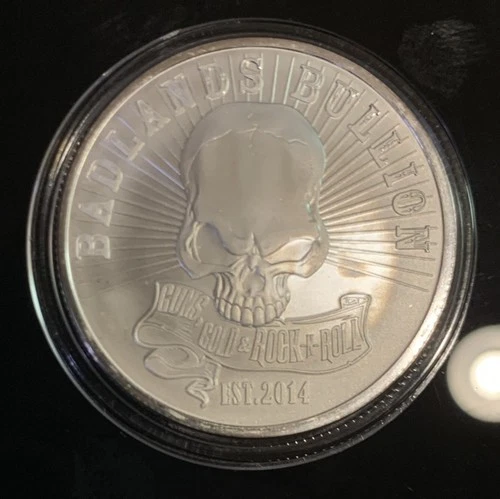 GUNS GOLD & ROCK-N-ROLL BADLANDS BULLION 1 OZ SILVER ROUND #2