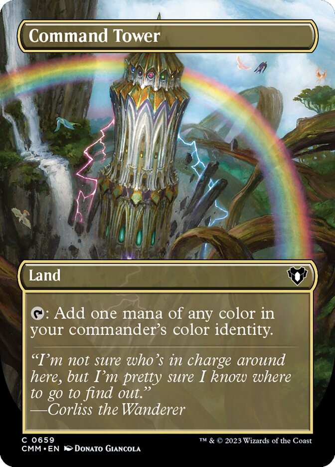 Command Tower (Borderless, Full Art) [Commander Masters] #659 NM MTG