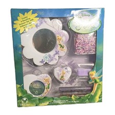 NIB Disney Fairies Beaded Dresser Set Tinker Bell Frame, Mirror, Trinket Box