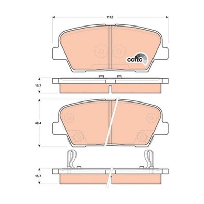 Satz Bremsbeläge Bremsklötze hinten für Hyundai Equus-Centennial VI | 2388984