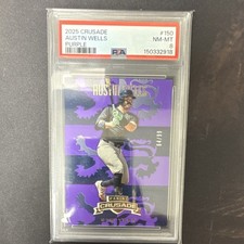 Panini 2025 Crusade Austin Wells #150 Purple /99 PSA 8 New York Yankees Baseball