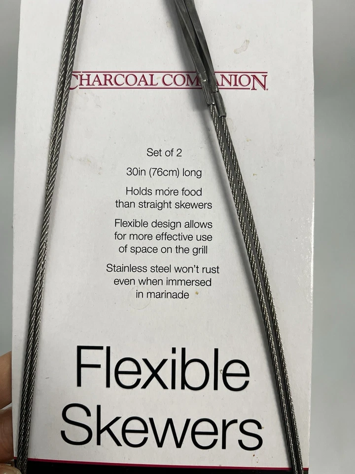 Charcoal Companion Stainless Steel FLEXIBLE Skewers 2 PACK 30" L0NG NEW - Image 3 of 4