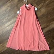 Vince Camuto Mock Neck Chiffon Trapeze Sheath Dress Peach/Pink  Size 4 Gorgeous!