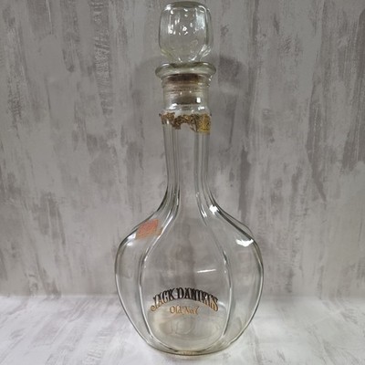 VINTAGE JACK DANIEL'S OLD NO7 WHISKEY DECANTER BOTTLE WITH GLASS & CORK STOPPER