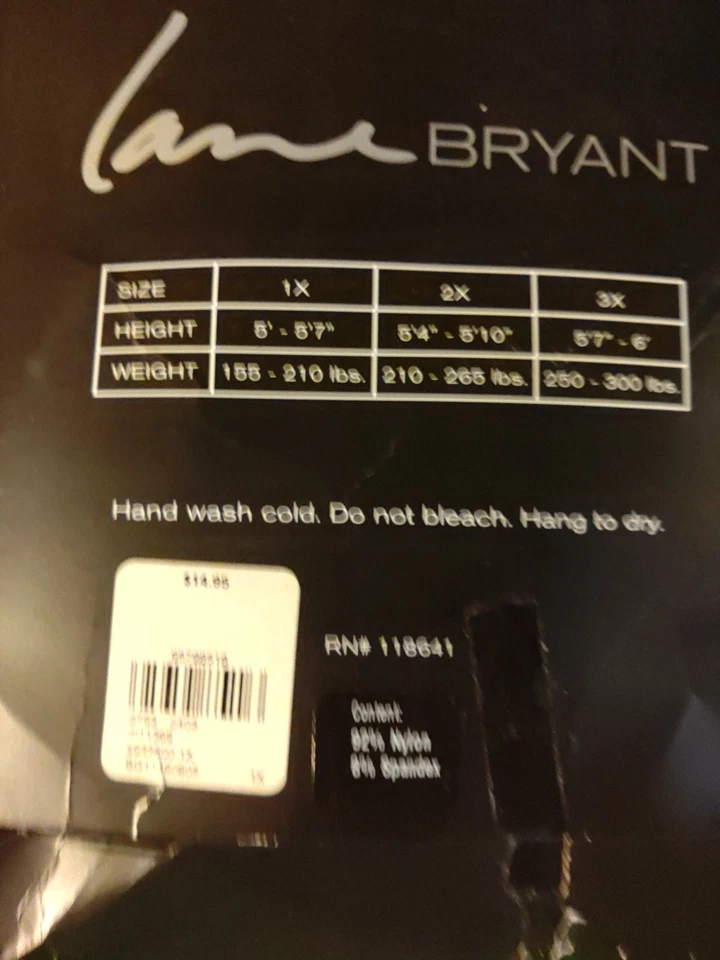  Lane Bryant Thigh High Fishnet Stockings Black 92%Nylon 8% Spandex 1x #118641 - Image 4 of 4