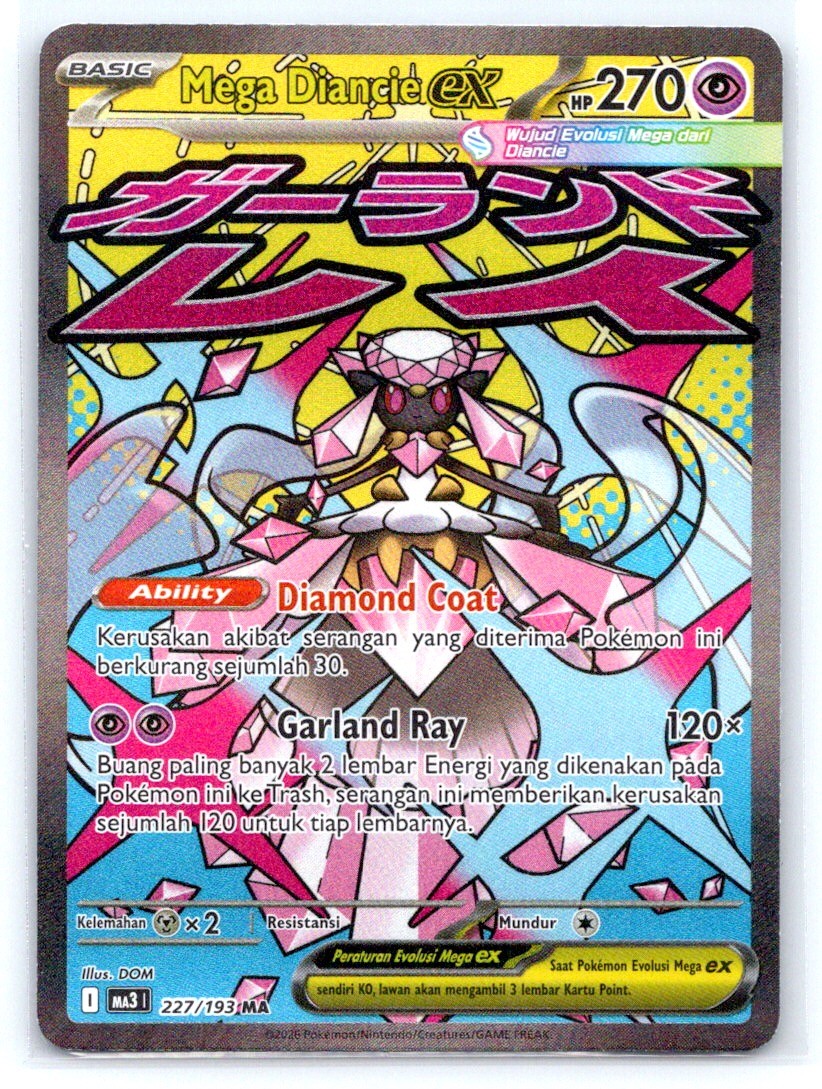 Mega Diancie Ex MA3 227/193 MA Mega Attack Ascended Heroes Pokemon Indonesia