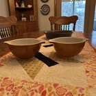 2  Vintage Pyrex Woodland Brown Mixing Batter Bowl #441, 1-1/2 pt "Made in USA"