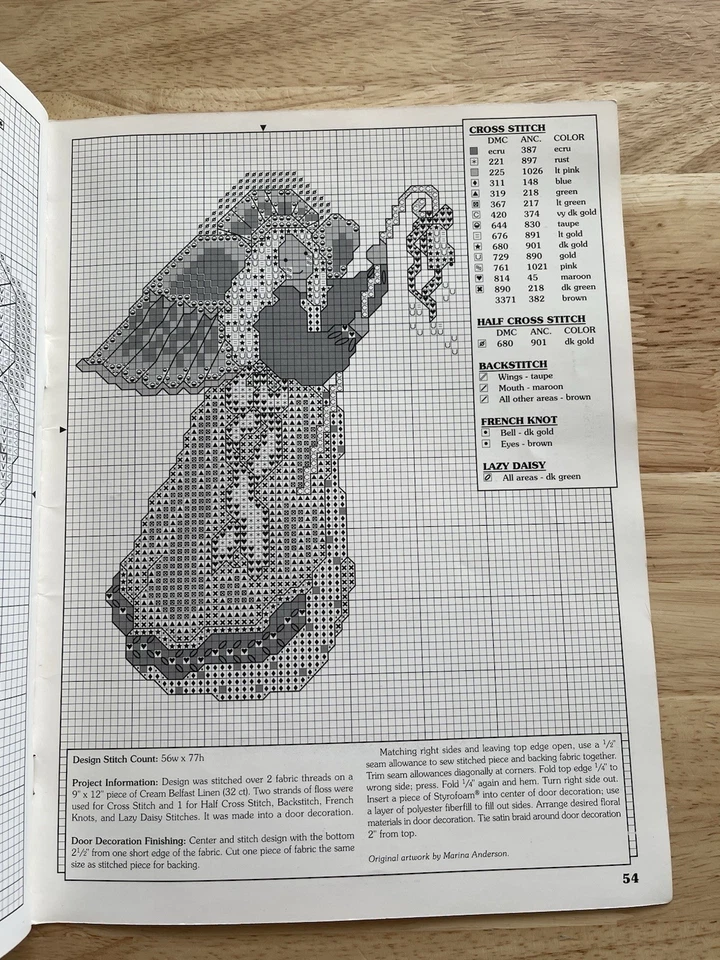 Angels Galore Cross Stitch Pattern Book 38 Designs Leisure Arts 2960 Vintage - Image 3 of 4