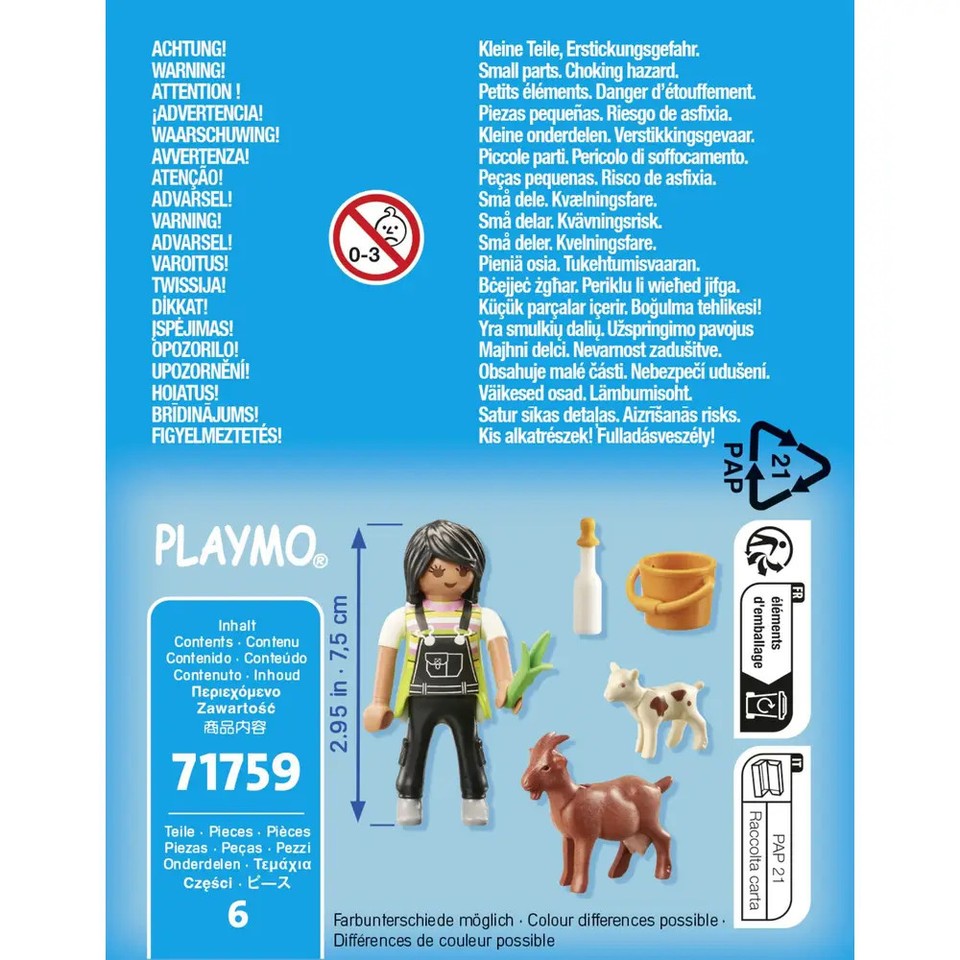 PLAYMOBIL 6315 – Ziegen Mit Zicklein, 4 Figuren Mit Grundplatten, Folienverpackung, Für Kinder Ab 4 Jahren