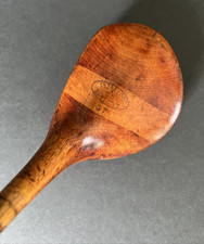 Atq. 1920's MACGREGOR MODEL 37 BRASSIE HICKORY SHAFT GOLF CLUB / TWO TONE WOOD