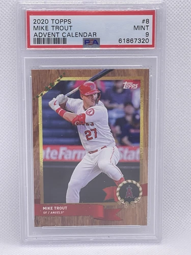 Mike Trout 2020 Topps Advent Calendar SP #8 PSA 9 Los Angeles Angels Christmas