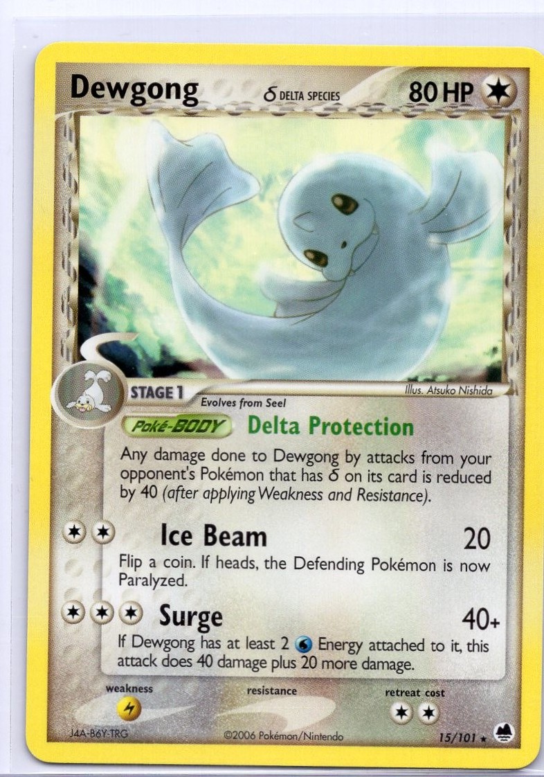Dewgong (Delta Species) 15/101 EX Dragon Frontiers Rare LP