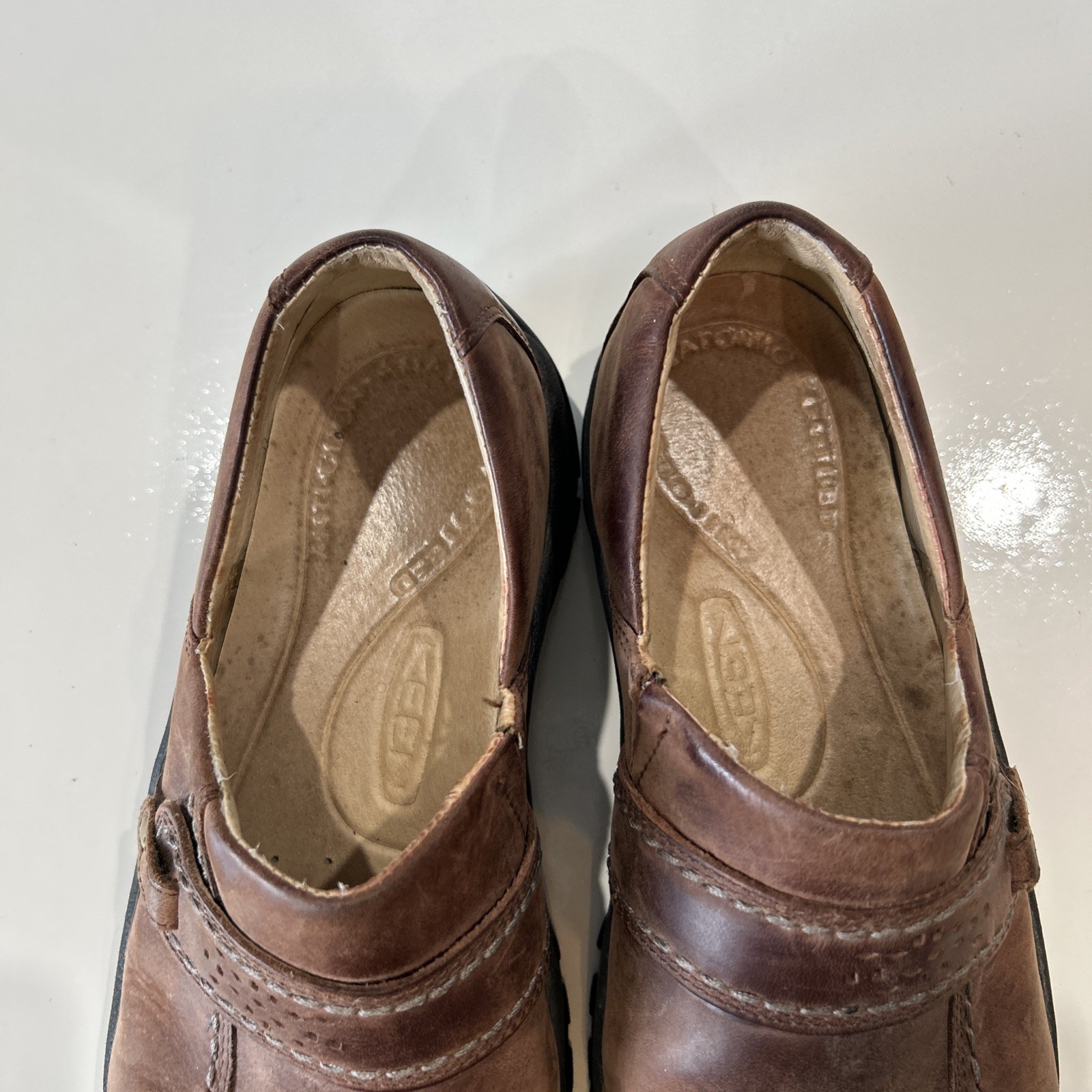 Mocassini Keen Kaci donna 8 5 pelle marrone scarpe slip on casual comodi da passeggio