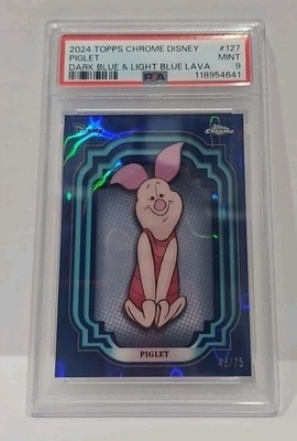 2024 TOPPS CHROME DISNEY Dark & Light Blue Lava #127 Piglet /75