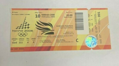 2006 TORINO OLYMPICS PASSION LIVES HERE OPENING CEREMONY TICKET & GIVEAWAY BAG