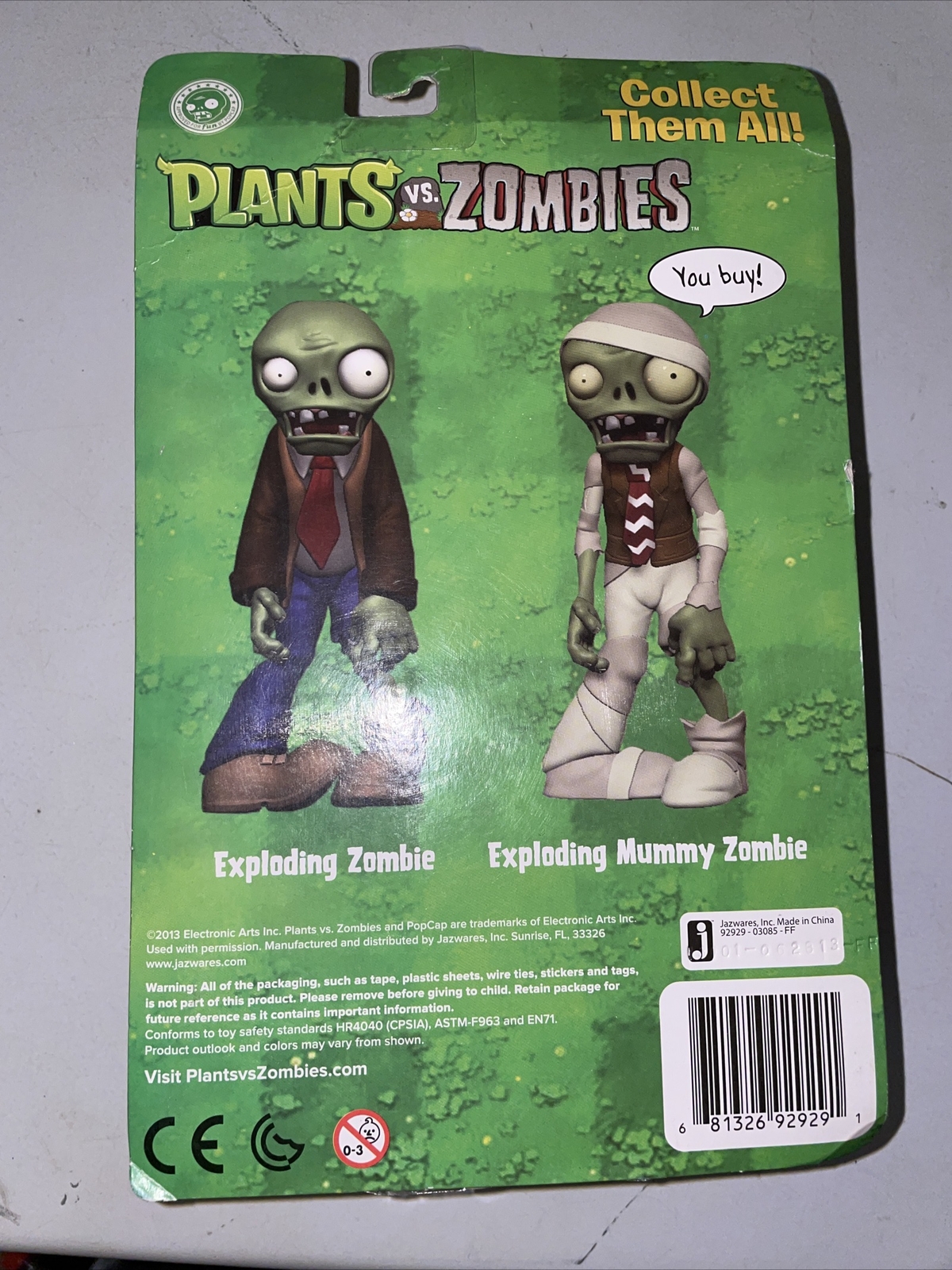 ULTRA RARE Plants vs. Zombies PVZ Exploding Mummy and Zombie Figures Set