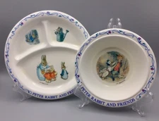 Eden Peter Rabbit Melamine Divided Plate and Bowl Set China Easter Spring Cute