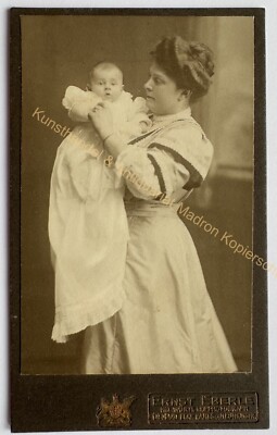 orig. CDV photo photography photo picture old fashion around 1890 Ulm Danube mother child