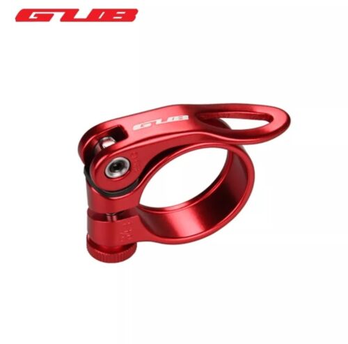 RED BIKE SEAT POST CLAMP 31.8MM QUICK RELEASE ALLOY FIXTURE BICYCLE MTB ROAD GUB - Picture 1 of 8