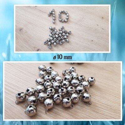 10x Glöckchen 32mm Mit Öse - Silberne Schellenglocken Für Dekoration & Musik