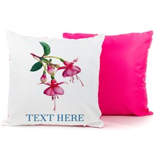 Personalised Fuchsia Outdoor Cushion Cover Waterproof Floral Garden Pillow