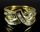 2Ct Baguette Lab-Created Diamond Anniversary Wedding Ring 14k Yellow Gold Plated