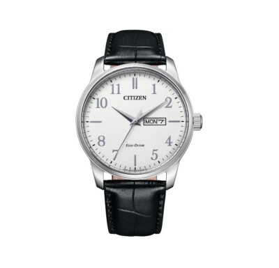 Citizen Eco-Drive Herren Schwarz Lederarmband Uhr BM8550-14A