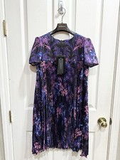 NEW Versace Orchid Barocco Girls Size 12A Pleated Midi Dress with Hanger