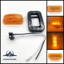 Amber 6 LED 2.5" Truck Clearance Side Marker Light Kit /Grommet Mount /Wire Plug