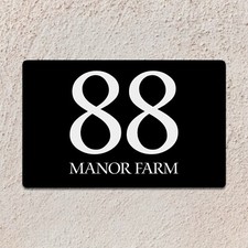 House Number Plaque Floating Style Modern Door Sign Custom Name Plate Wall Decor