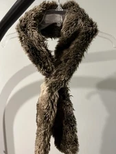 Restoration Hardware RH Pull Through Faux Fur Mink Stole Lux Soft Scarf 52"