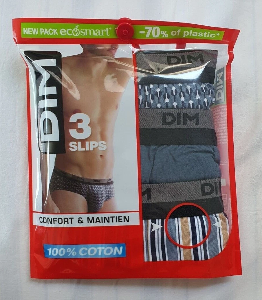 Mens mini briefs DIM underwear cotton stretch eco tagless slip