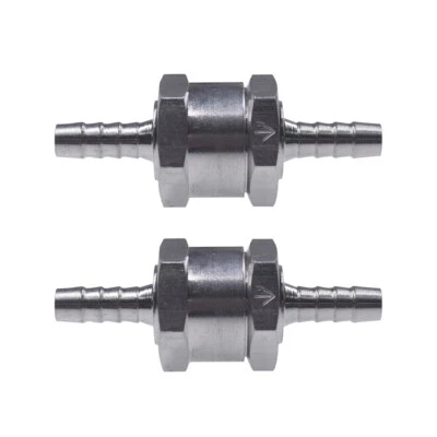 1/4" Fuel Check Valve One Way Inline Non Return Diesel Gasoline Black 6mm 2Pcs