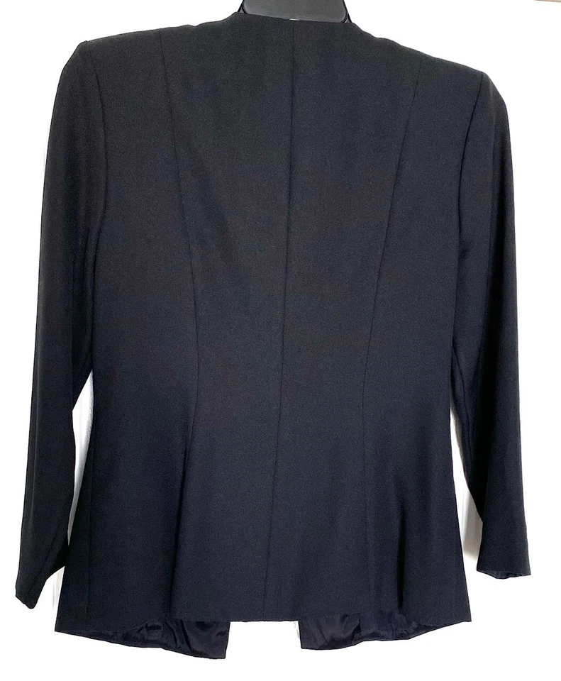 Blazer Abrigo Chaqueta ALEX EVENINGS Cuerda Negra Torcida Cuentas Broche Botón Esmoquin 8 Foto 2 de 4