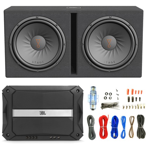 JBL Stage 1200D Dual 12" 1200W Ported Enclosure Subwoofers, Mono Amp